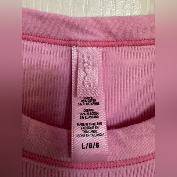 SKIMS Cotton Rib Colorblock Tank Mini Dress – Pink & White – Size L - Picture 6 of 12